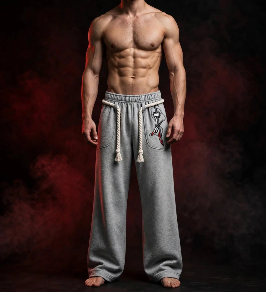 Blood Edge- Grey Edition - Braided Sweatpants - Pals & Coze