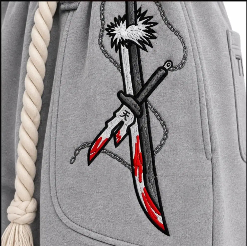 Blood Edge- Grey Edition - Braided Sweatpants - Pals & Coze