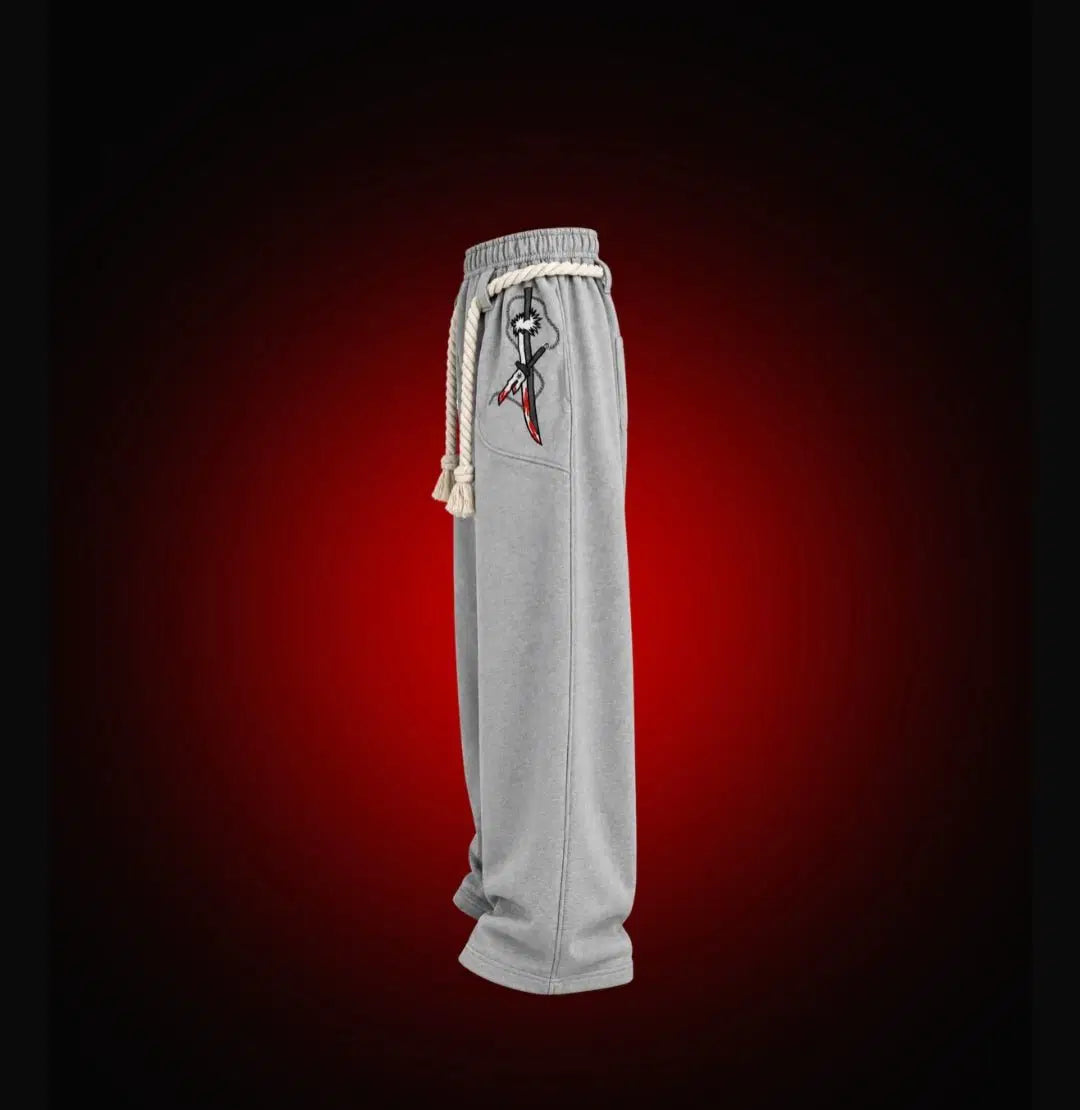 Blood Edge- Grey Edition - Braided Sweatpants - Pals & Coze