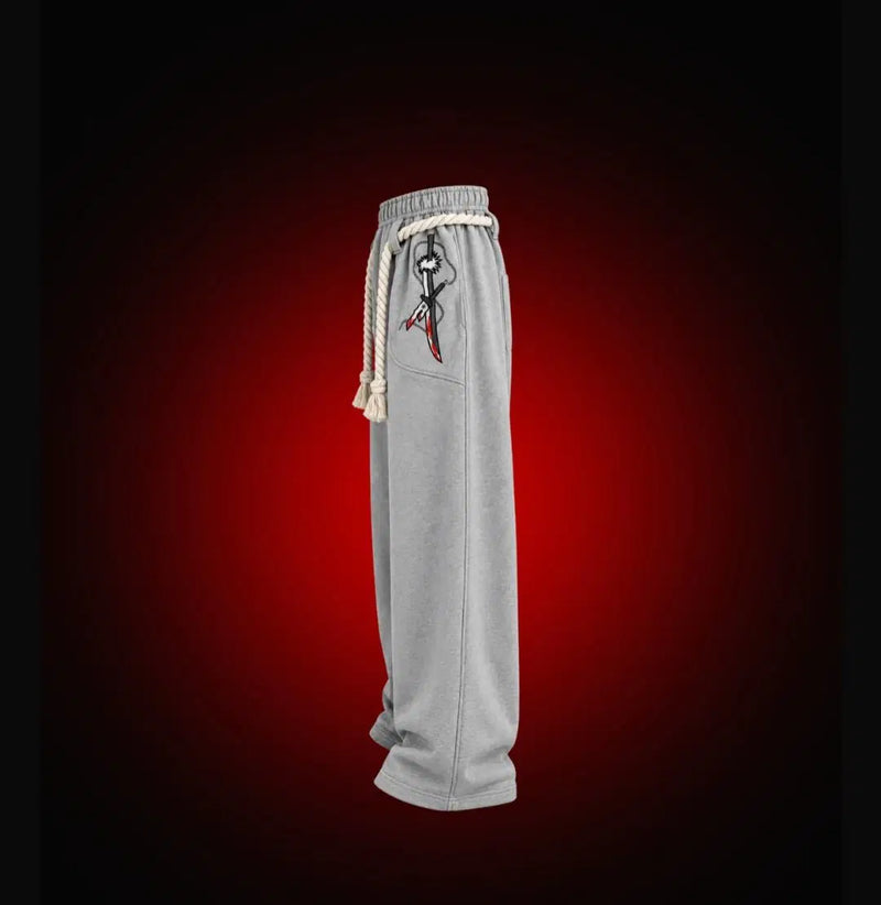 Blood Edge- Grey Edition - Braided Sweatpants - Pals & Coze
