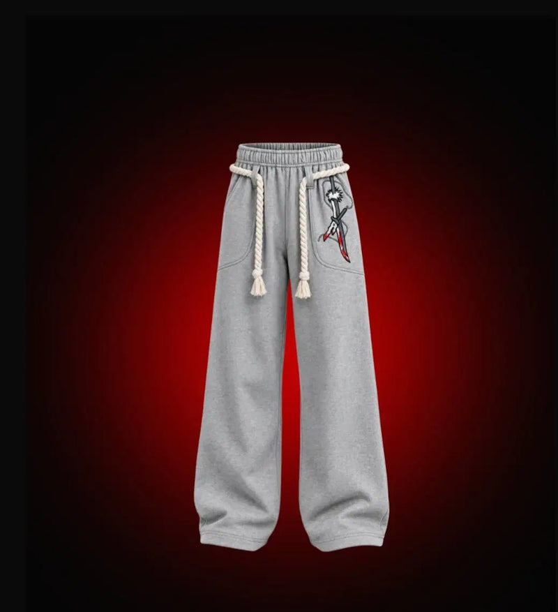 Blood Edge- Grey Edition - Braided Sweatpants - Pals & Coze
