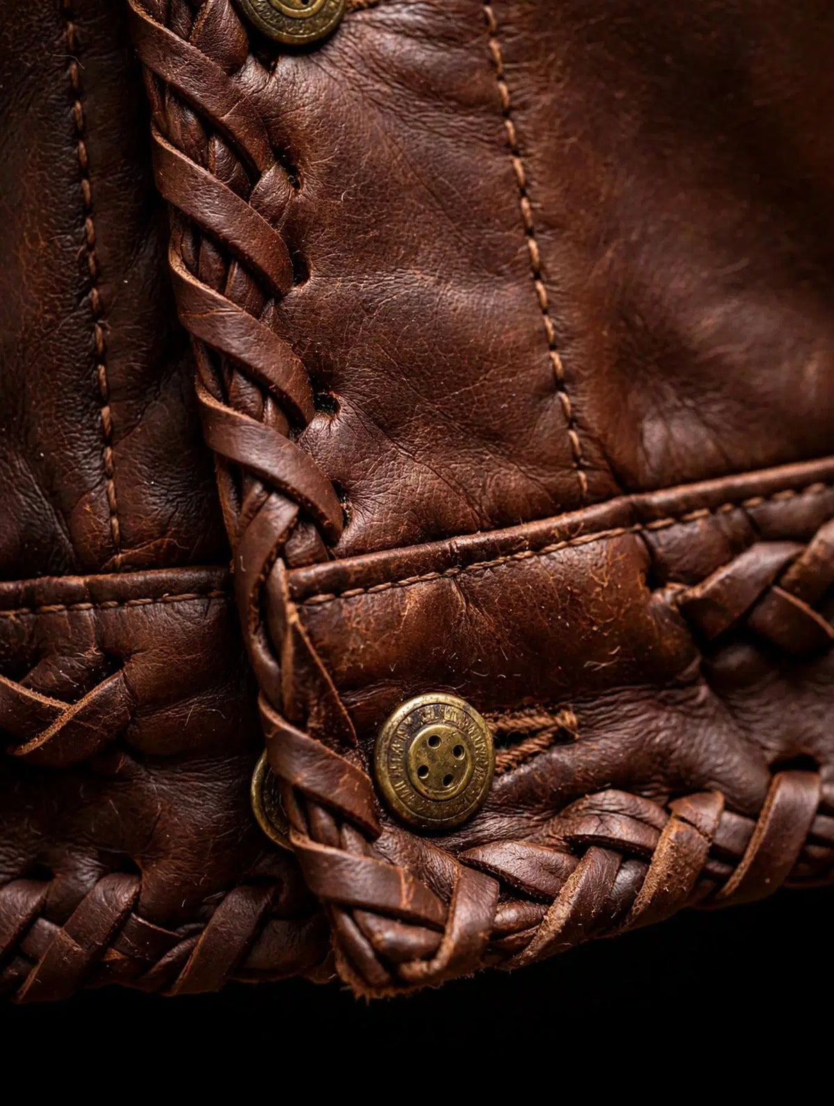 Hand-Braided Frontier Jacket!Only 3 pieces made per size - 100% Original Cow Leather Jacket. - Pals & Coze