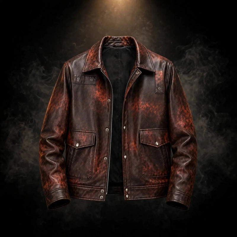 Heritage Burnt Tortoise Jacket - Vintage Distressed Leather. - Pals & Coze