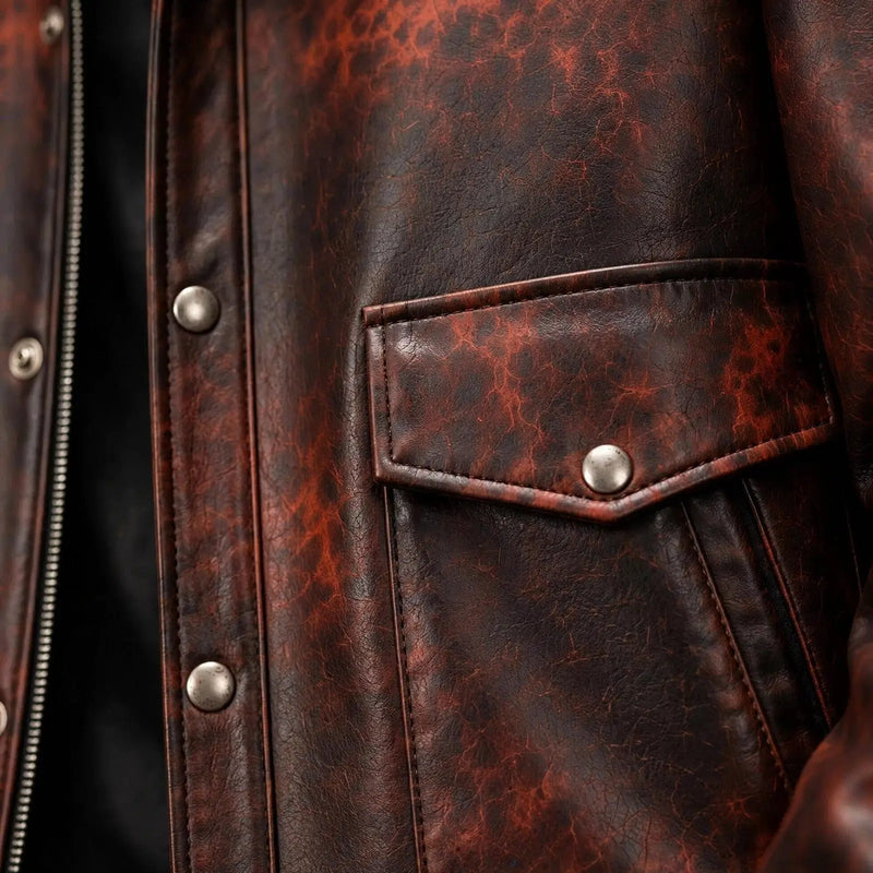 Heritage Burnt Tortoise Jacket - Vintage Distressed Leather. - Pals & Coze