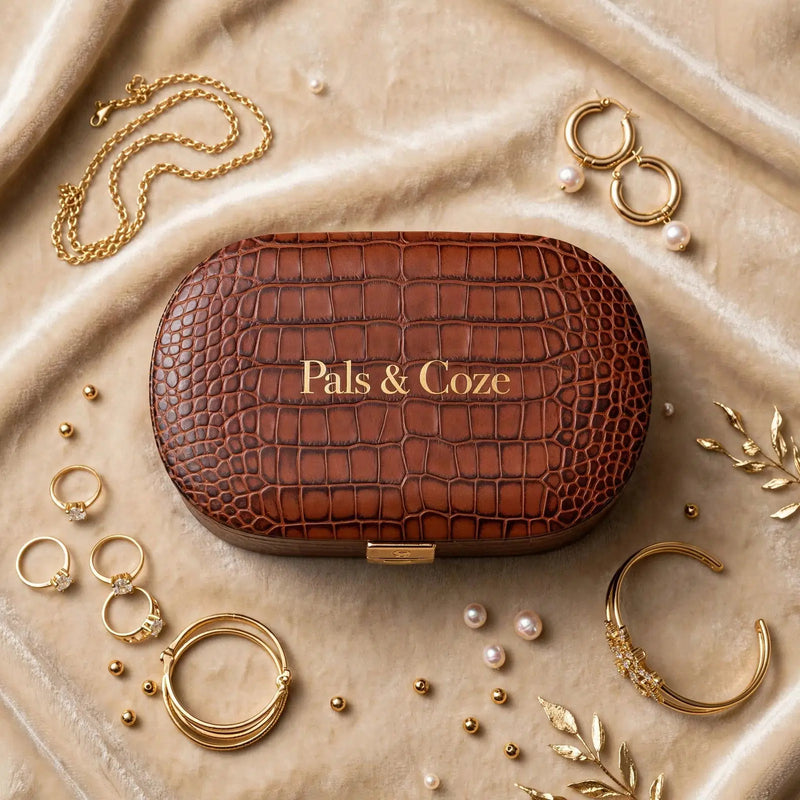 Jewellery Box III - Luxury Genuine Leather Jewellery Box - Premium Jewelry Organizer Case - Pals & Coze