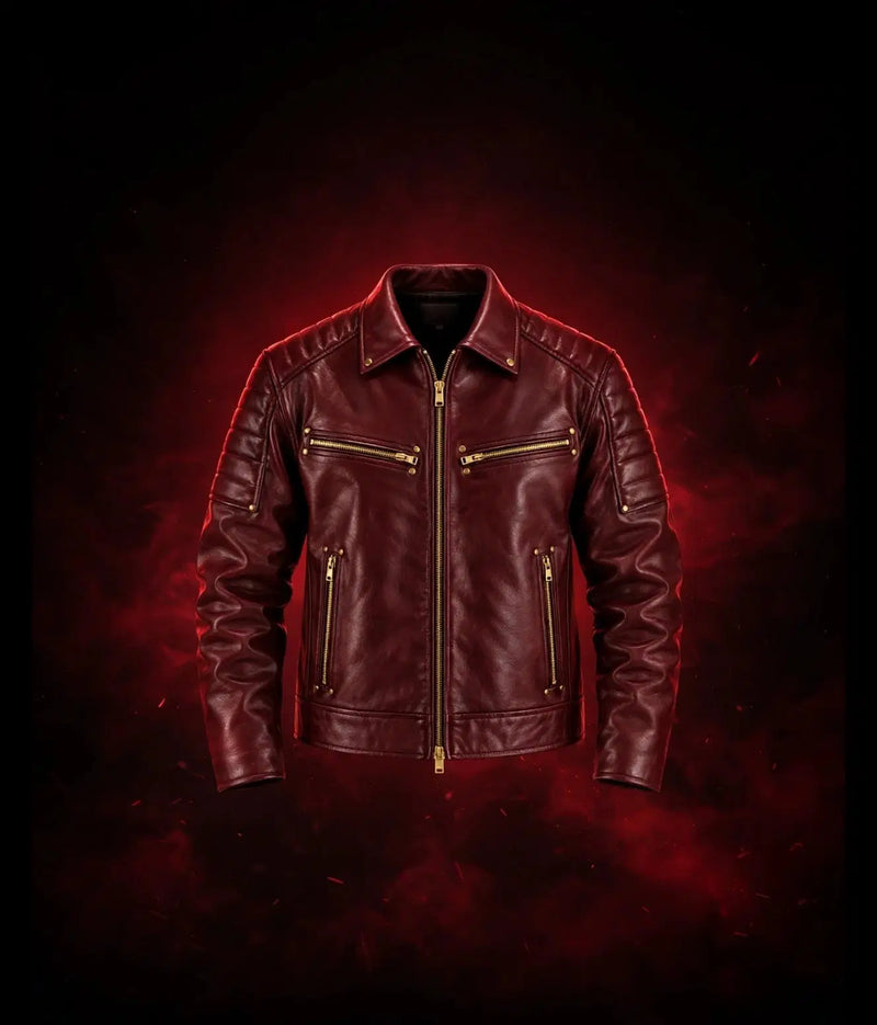 The Demon Hunter Burgundy Leather Jacket! - Pals & Coze
