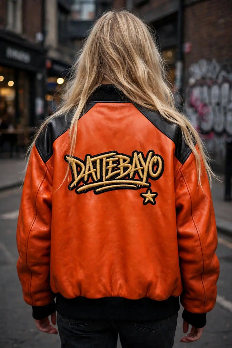 The Never Give Up Leather Bomber Jacket! 100% Original Cow Leather. - Pals & Coze