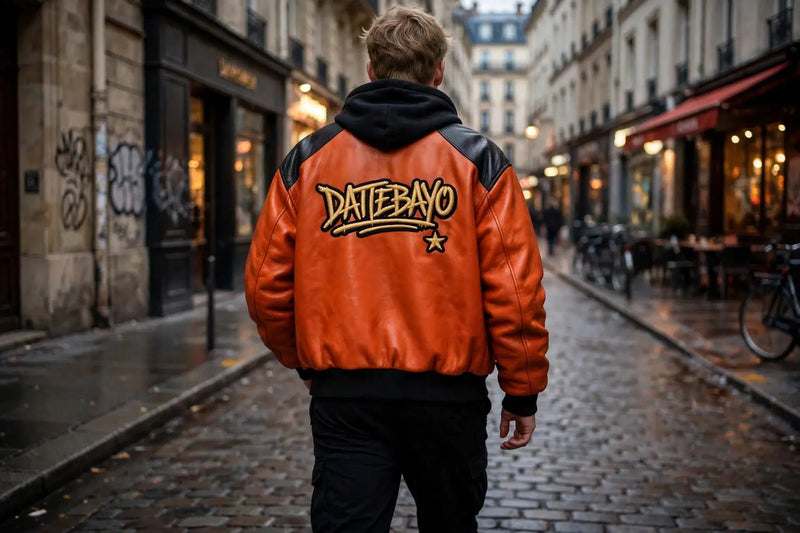 The Never Give Up Leather Bomber Jacket! 100% Original Cow Leather. - Pals & Coze