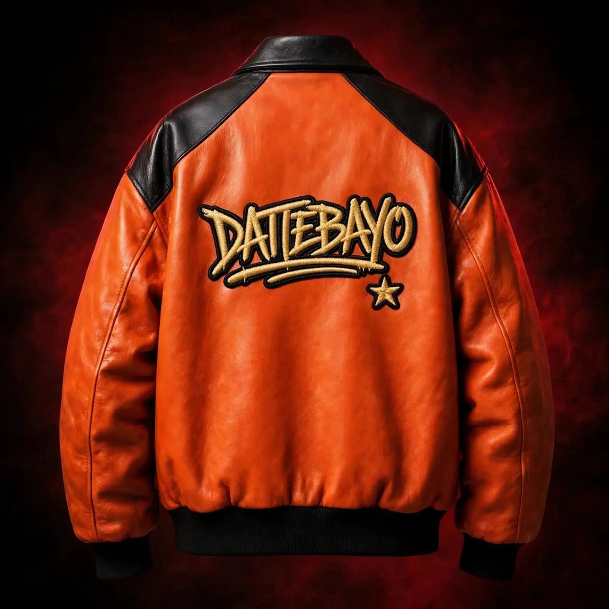 The Never Give Up Leather Bomber Jacket! 100% Original Cow Leather. - Pals & Coze